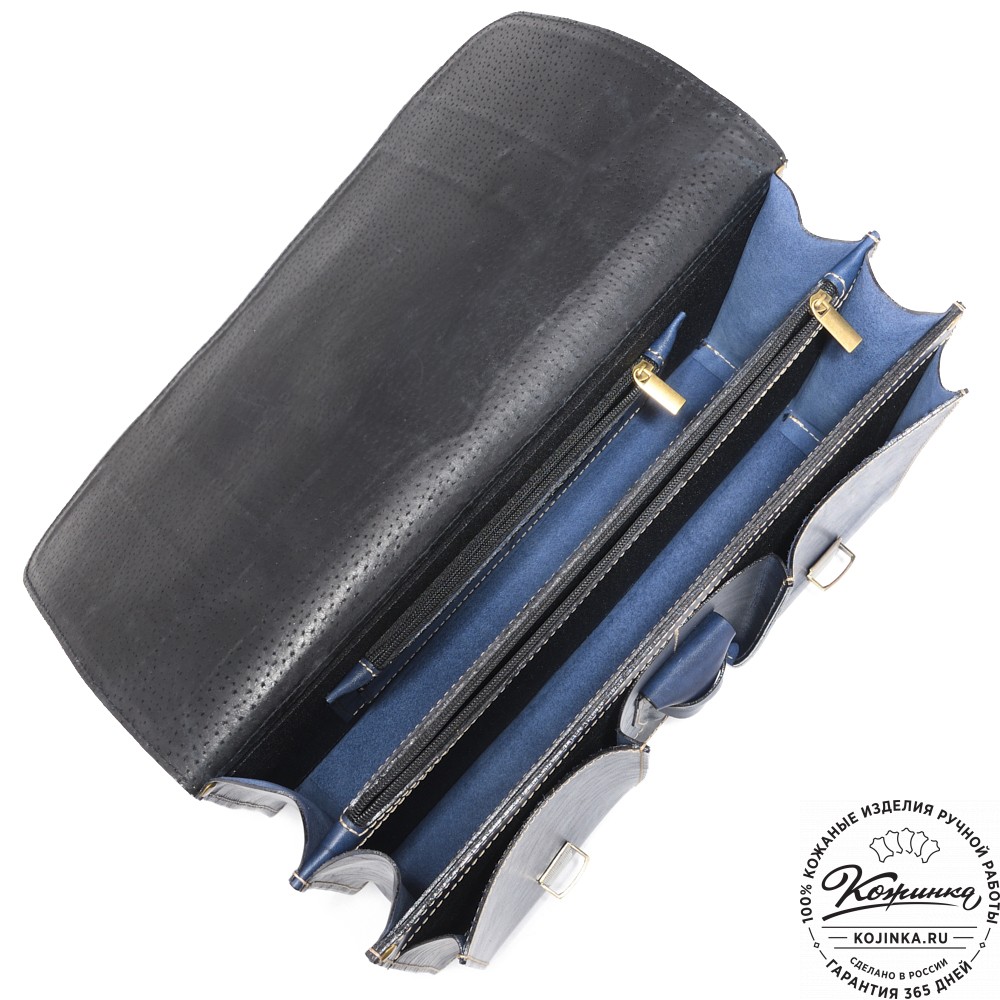 Кожаный портфель "Юрист" (синий)